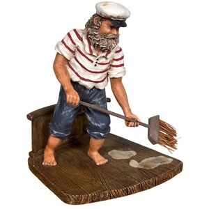 Beachcombers Old Salts Swabbing the Deck Sailor Figurine 1999 Series Nautical